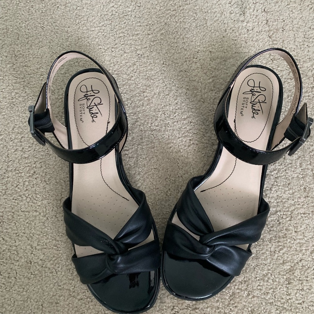 Size 9.5 black sandals!